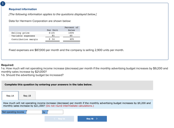 Required information [The following information applies to the questions displayed below.) Data for Hermann Corporation are s
