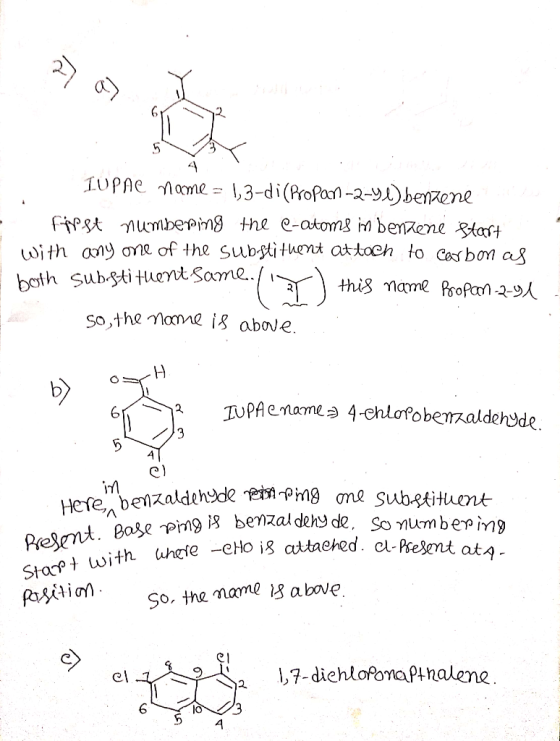 1UPAC name = ,3-di (ProPan-2-y)beene FiPgt numbePimg the e-atoms n benzene Rtart with any oYe of the subtithent attoch to cos
