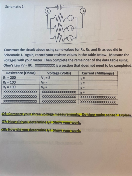 Schematic 2: mo LW Construct the circuit above using same values for R1, R2, and R3 as you did in Schematic 1. Again, record