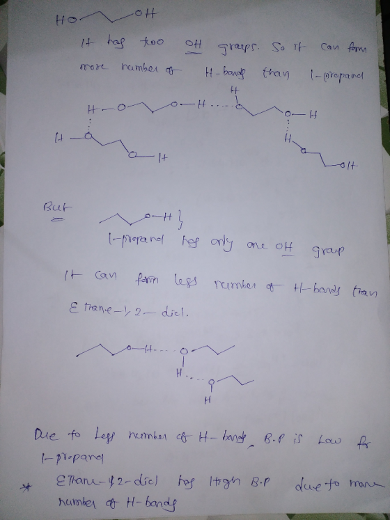 Hoot OH It has too more number of groeps. So it H-bands than H can form 1-propand AMH Havoit 0/+- Bur l-propand has only are