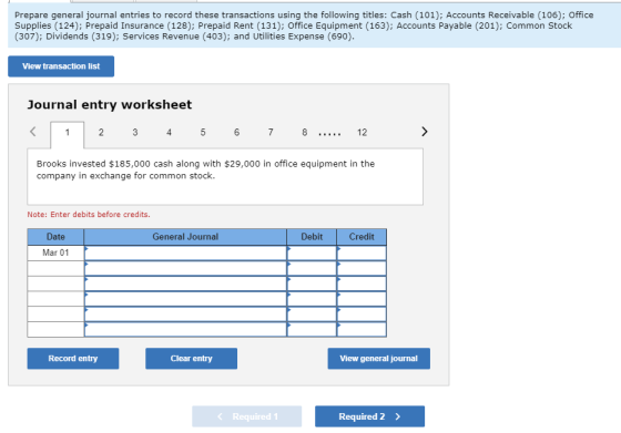 Prepare general journal entries to record these transactions using the following titles: Cash (101); Accounts Receivable (106