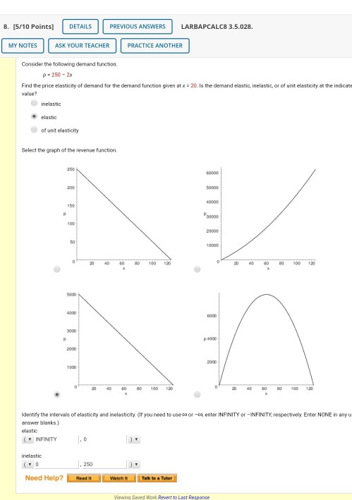8. [5/10 Points) DETAILS PREVIOUS ANSWERS LARBAPCALCS 3.5.028. MY NOTES ASK YOUR TEACHER PRACTICE ANOTHER Consider the follow
