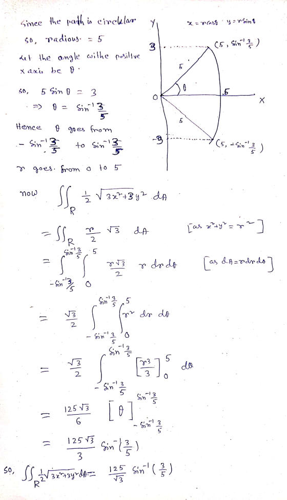 xarlant yersing ....... 65 , Sint Since the path is circhlar y so, padious. - 5 al Let the angle withe positive a x axis be o