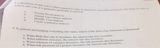& Calculation of unit cost is often required in order to achieve unit cost, it is generally preferable to perform er to deter