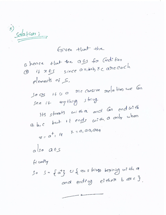 5 Sola tion Given us the elemenT G e.e Its strast, a and an end a b, c but it ends a only when also aes