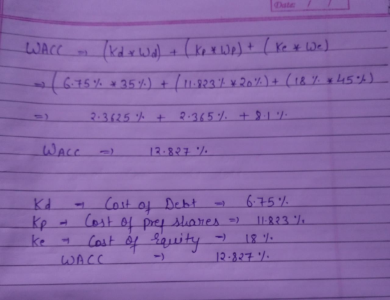 Date 7 WACC e 11823