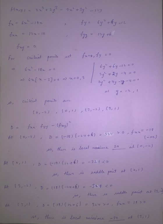 finry 9ri+y y fr=bu-1 fy= ty+by 12 frx 122-18 11 frny fn-o,ty cibeal Fer pois 6y +6y -12 o 62-18m 2y+2y-4o eri boend powts a