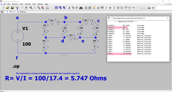 Q03%2% E È et 3 D b 20343 7 LTspice XVII - [Draft1.asc] Eile Edit Hierarchy View Simulate Tools Window Help An op Draft 1.asc