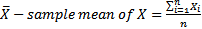 X-sample mean of x = 481Xi