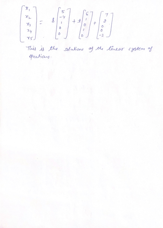 lice 1 + + + 75J This is the equabay. solutions of the linear system of