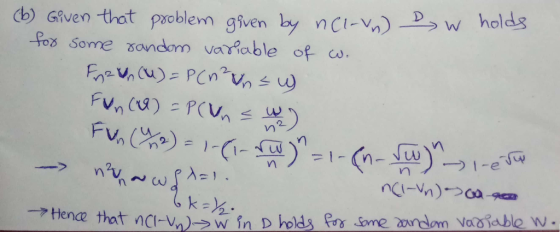 (k) GRventrat pooblem given by n C17%)-2, w holds os some sandom varable o VO
