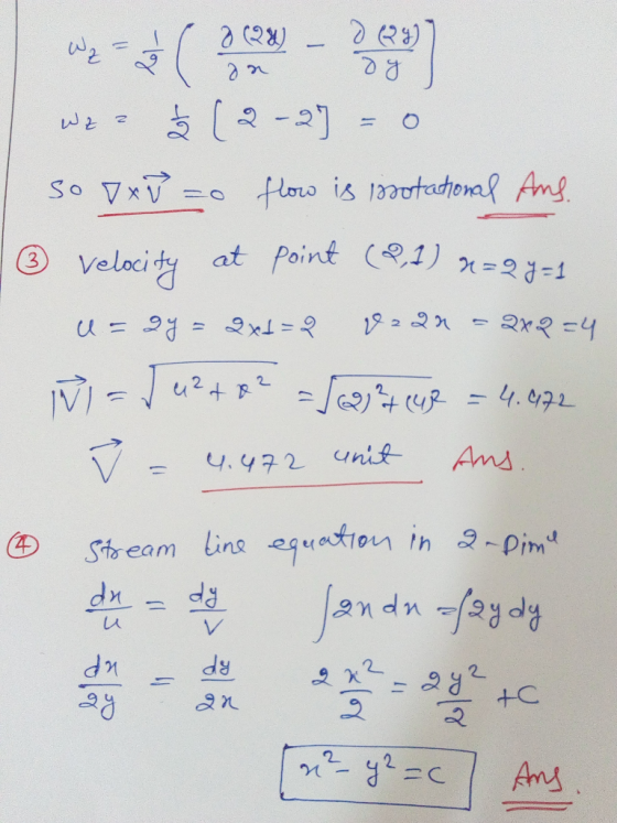 e 2-2) So VxV tloro is 13aotactonal An O at Point 1) =2-1 Velaci 2x2-4 2- 4.472 V unit Ams 4.472 Sto eam lins eguaton h 2-pim