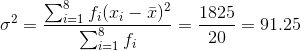 2 Σ= f(x; – 1)? _ 1825 - 91.25 20