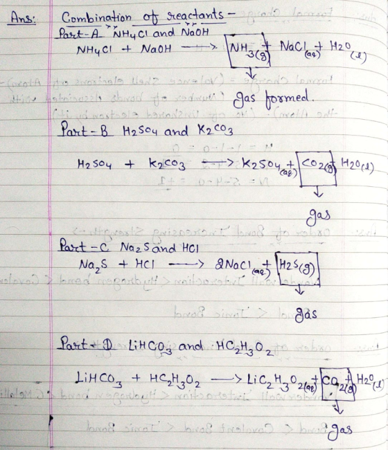 Ans: Combination of reactants - lenye Dest-A WHY CI and Naon We # Nach + H2O | NH4Cl + NaOH --> NH, 11369) Agaiolo llegonalo