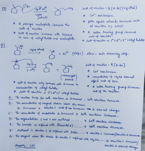 . OCH COM (solvent) * rate of reaction = k [R- Bor] [ Chena] * SN? mechanism. polar abrotic solvents increases rate of reacti