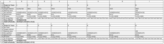 22 1 23 14 5 18 = 2.25% 126 =B25 I=C25 I=D25 =E25 =F25 =G25 =H25 100 =SUM(B24:B26) I=SUM(C24:C26) SUM(D 24:D26) =SUM(E24:E 26
