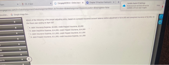 + Update Apple ID Settings Some countries will not be View x CengageNoW2 Online teacl x Q Chapter 3 Practice Flashcards x ang
