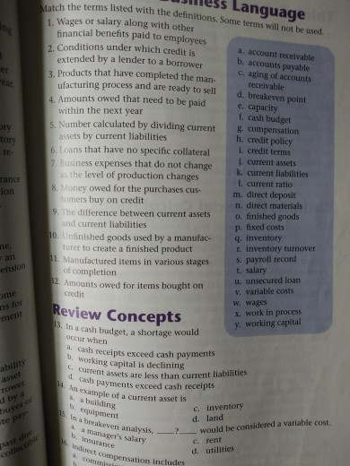 illess Language Match the terms list eat tory Te ch the terms listed with the definitions. Some terms will not be used 1. Wag