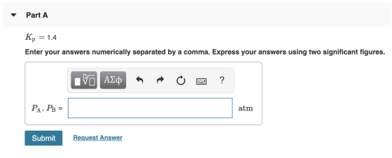 Part A Kp = 1.4 Enter your answers numerically separated by a comma. Express your answers using two significant figures. VO A