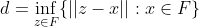 d = inf{||2 – 3|| : IEF
