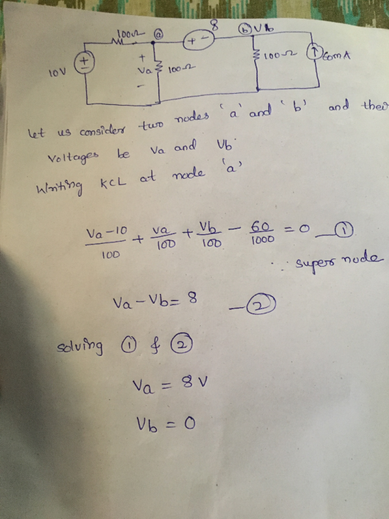 too nodas a and band thes let us consicdert tuD Voltages he Va andb 1000二0一0 IOD Surers modo v t 2