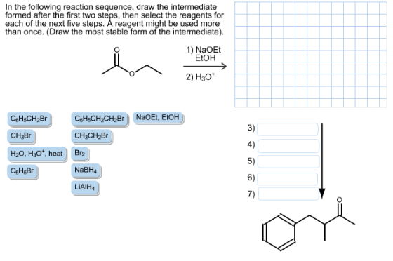 In the following reaction sequence, draw the inter