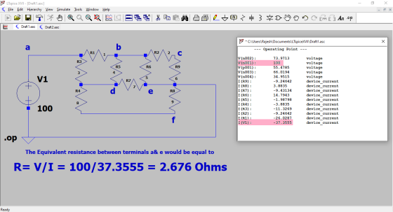 V7 LTspice XVII - [Draft1.asc] Eile Edit Hierarchy View Simulate Tools Window Help et + 3 D EME An op Draft 1.asc | Draft2.as
