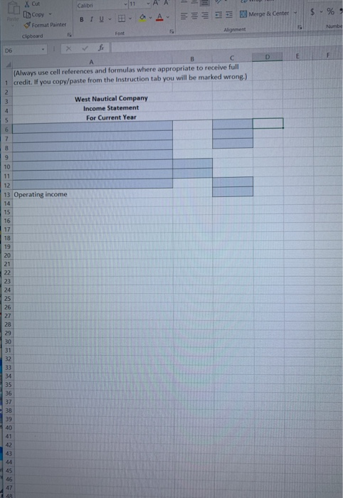 8 Xcut Calibri 11A A 11 A A - = BTU - OAE Merge & Center $ 969 In Copy Format Painter Clipboard (Always use cell references a