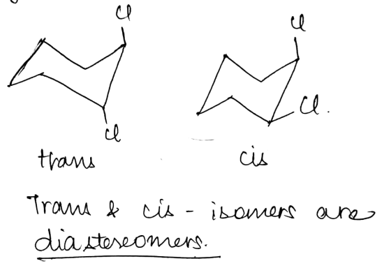 trans cis Trans & cis - isomers dia stereomers. are
