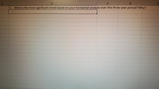 5. What is the most significant trend based on your horizontal analysis over this three-year period? Why?