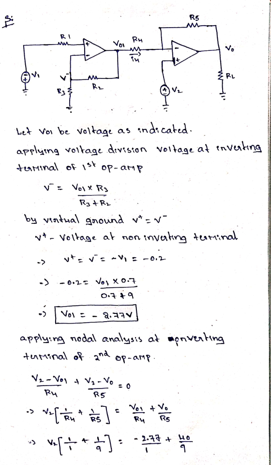 RS RI Ru Voi RL Rz R3 Ve het voi be voltage as indicated. applying voltage division voltage at enverting terminal of ist op-a
