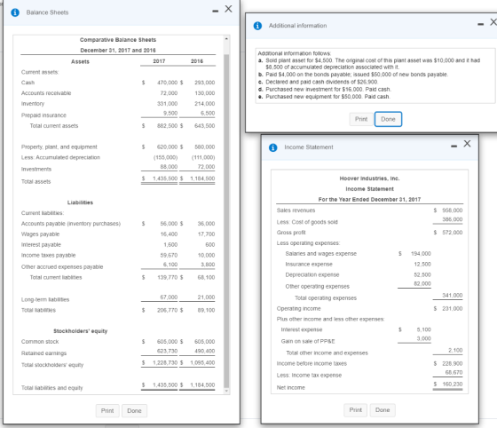 0 Balance Sheets Additional information Comparative Balance Sheets December 31, 2017 and 2016 Assets 2017 2016 Current assets