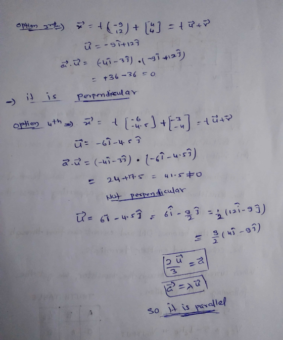 option google) 2 = + (-2) + [4] = + 9 +8 û --git 127 2.X = (4-3i) ( -97 +123) = +36-36 = 0 - it is perpendicular option wth )