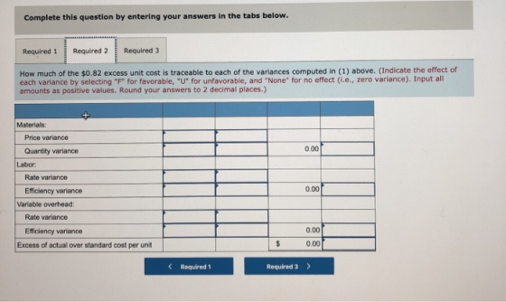 Complete this question by entering your answers in the tabs below. Required 1 Required 2 Required 3 How much of the $0.82 exc