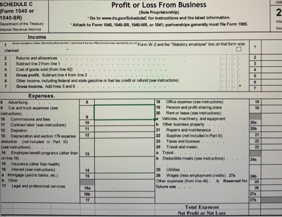 OME N Atte Sec . SCHEDULE C Profit or Loss From Business (Form 1040 or (Sole Proprietorship) 1040-SR) Go to www.lrs.gow Sched
