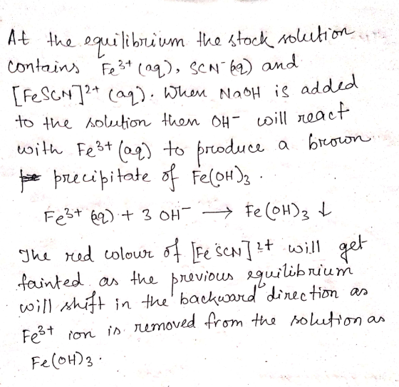 ct Fe(DH) 尤od colour fointed ,on theトovious 29uilib nium Fe(OH) 3
