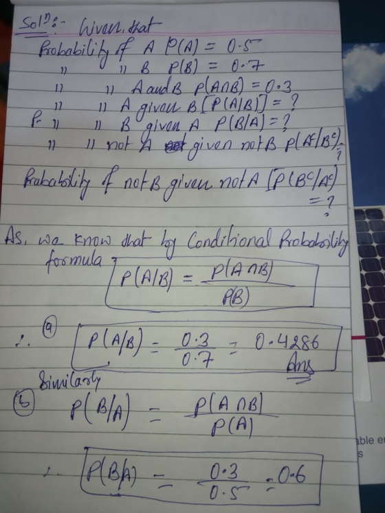 Sobe ivaun.bat given mtb plils P(A) ble e