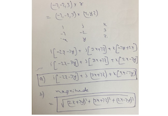 (-7, -2, 3) x 8 (-2,-2,3) * (NIY, ?) د فسا K 2. y [-23 -34) + 1 [3x+73] + +{_24 +24] [ -27-34] + [ 34+72] + [28-74] a) C-27-