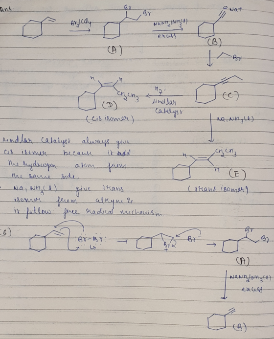 o nat NUNTINHA enuts -Br na y crenz Jees Lindlar Catalys is isomer) A Nnght) chanz Lindlar catalyst always give as isomer be