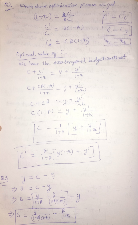 Q2 From above optimisation process we got (1+0) c = BC 1 th) an e- a G =CB Clth) (or art] Optimal value of a we have the ente