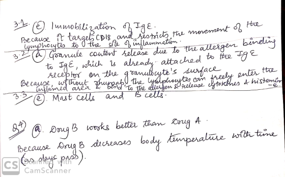 314 ). Immobilization of Ige. Because it target co18 and restricts, the movement of lymphocytes to I the site of inflammation