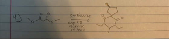 Synthesize any c8 acyclic or less