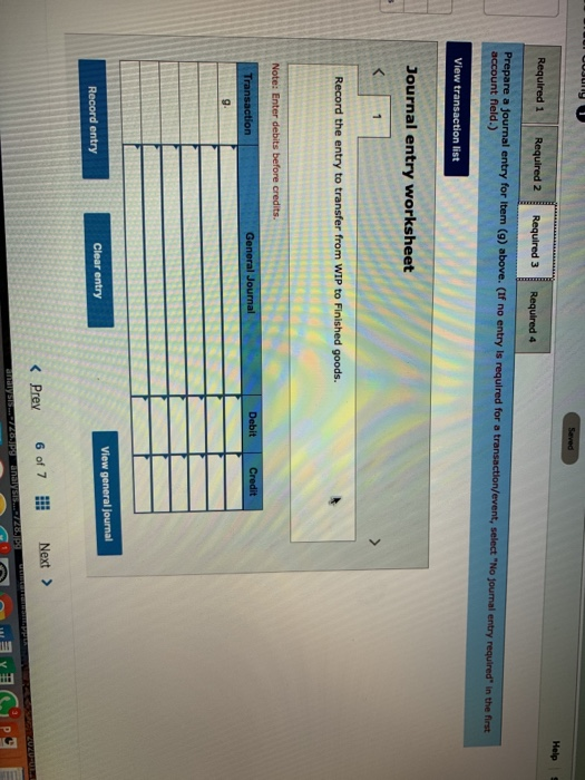 Help Required 1 Required 2 Required 3 Required 4 Prepare a journal entry for Item (9) above. (If no entry is required for a t
