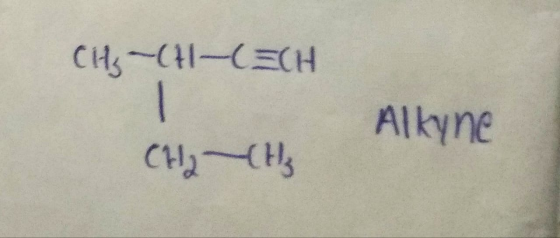 CH₃-CH-CECH Alkyne СН2-СН3