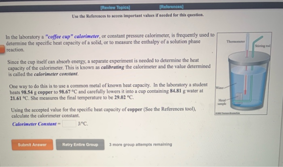 [Review Topics] (References) Use the References to access important values if needed for this question. In the laboratory a