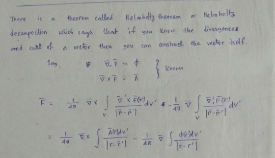 There is a theorem cabled #elmhdlytheorem er Helm hol decomposition sich says that if yra kn the livengonee a veelor then you can cons Known r- r r-r