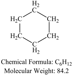 На
с
ҫн,
Н.С
CH2
НС.
С
Hа
Chemical Formula: C6H12
Molecular Weight: 84.2
