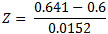 Z 0.641 - 0.6 0.0152