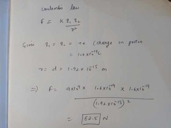 law Coulombs f e K 2, 2L 2 GIvEn Cchange +e on 1.6 x1090 d 92 x 165 F- 1-6x109 X (9 I.6x100 (5) 2 2.5 N