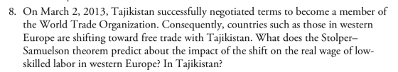8. On March 2, 2013, Tajikistan successfully negotiated terms to become a member of the World Trade Organization. Consequentl